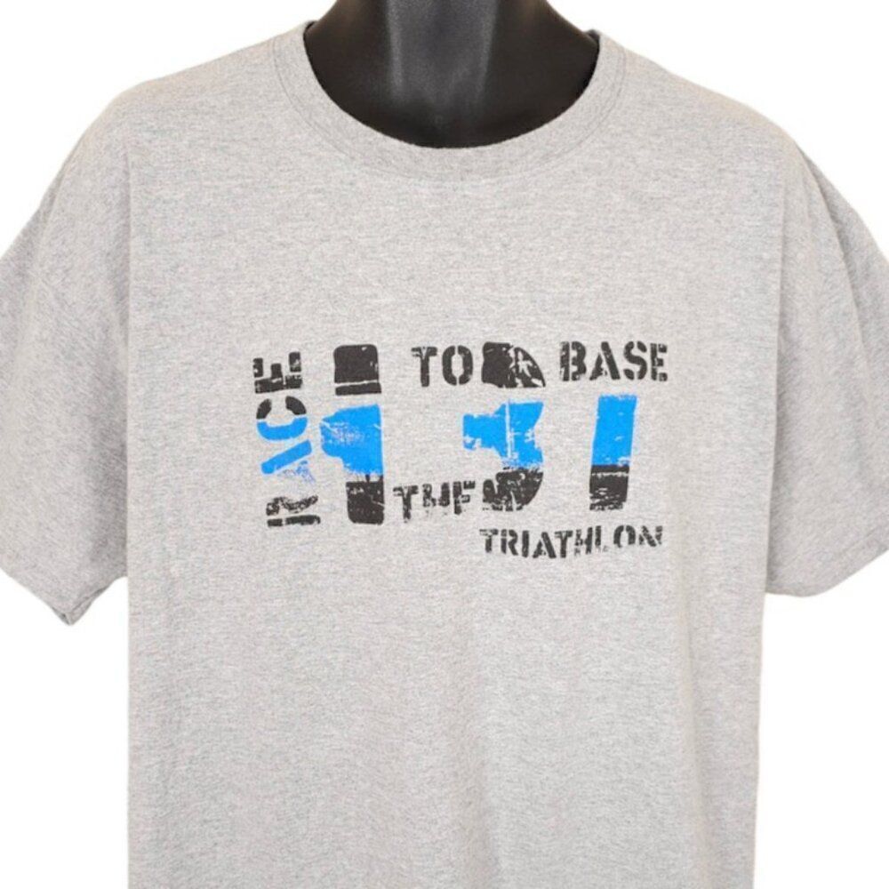 H3T Race To The Base Triathlon T Shirt Mens Size XL Gray Hawaii Law Enforcement
